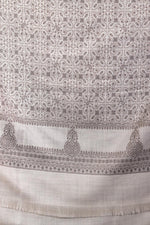 Shawl for Women – Grey Self Weave Wool with Sozni Embroidery | The Amritsar Store - The Amritsar Store