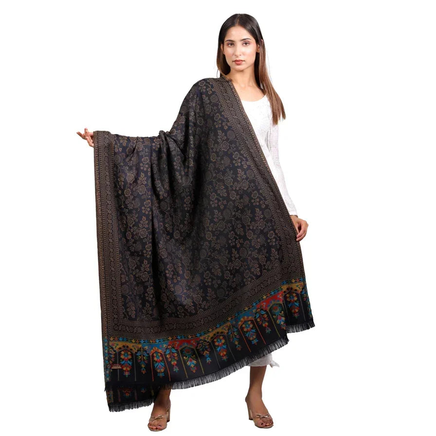 Women's Shawl, Self Weave Kani Shawl, Faux Wool Shawl, Kashmiri Shawl, Shawl For Women - The Amritsar Store
