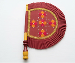 The Amritsar Store Phulkari Traditional Hand Fan in Red with Floral Embroidery - The Amritsar Store