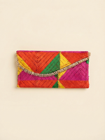 Multicolor Phulkari Shagun Lifafa with Golden Lace |The Amritsar Store