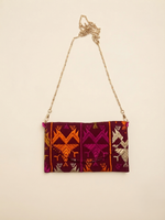 Multicolor Phulkari Embroidered Wallet for Women with Golden Chain |The Amritsar Store