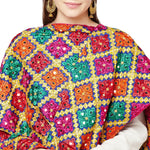 Multicolor Mirror Work Phulkari Dupatta By The Amritsar Store - The Amritsar Store