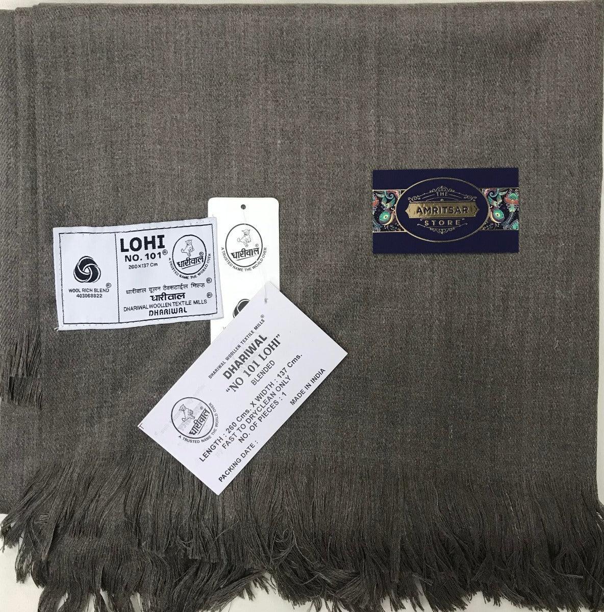 Dhariwal Lohi no.101 ,Shawl For Men, Large Wool Wrap, Wool Rich Shawl, Meditations Shawl by The Amritsar Store - The Amritsar Store