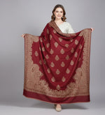 Women's Kashmiri Jamawar Shawl – Paisley Motifs | The Amritsar Store - The Amritsar Store