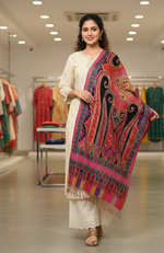 Paisley Tie-Dye Shawl with Multicolor Kashmiri Aari Embroidery