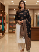 The Amritsar Store Classic Kashmiri Jamawar Shawl with Timeless Paisley Motifs