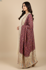 The Amritsar Store Kashmiri Jaal Weave Shawl with Floral Motifs