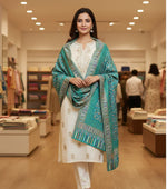 The Amritsar Store Womens Kani Zari Stole with Traditional Charm - The Amritsar Store
