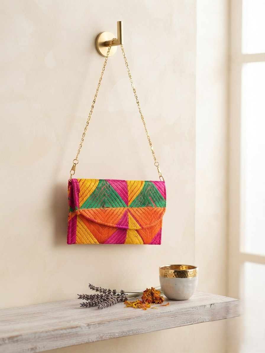 Phulkari Embroidered Wallet for Women | The Amritsar Store