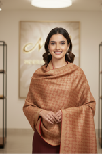 The Amritsar Store Women's Shawl Full Heavy Embroidery Jaal-Red Color