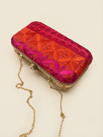 Phulkari Clutch – Multicolor Traditional Punjabi Clutch with Golden Chain