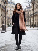 Brown & White Geometric Pattern Scarf for Men & Women | The Amritsar Store
