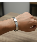 Lord Shiva & Vedic Mantra 12 mm Thick Photo on Steel Heavy Kada by The Amritsar Store