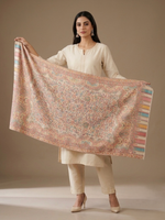 The Amritsar Store Pastel Jaal Stole – Multitone Paisley & Floral Motifs ,Stole For Women