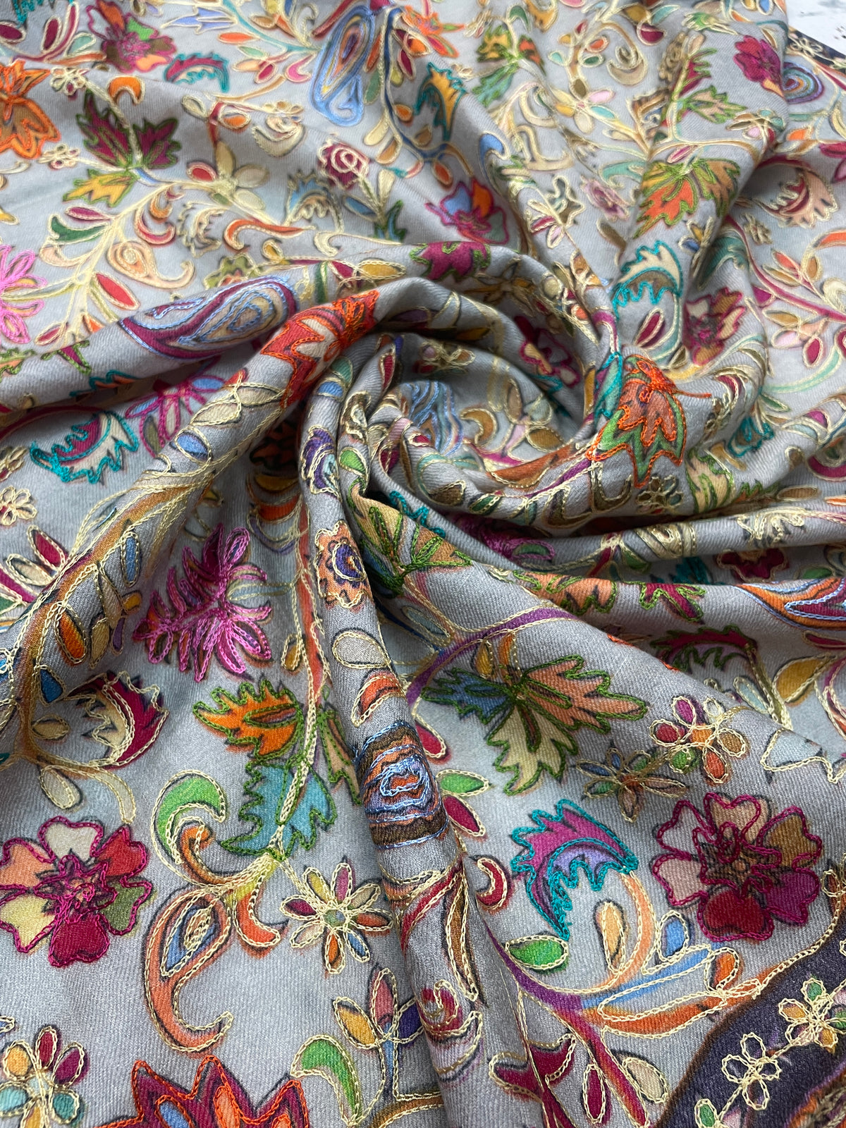 The Amritsar Store Kalamkari Fine Wool Stole For Women