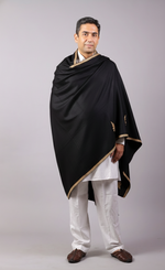Hand Embroidered Kashmiri Shawl, Paisleys Embroidered In The Four Corners Surrounded With Embroidery. Warm Light Weight Shawl, Large Wool Shawl Unisex
