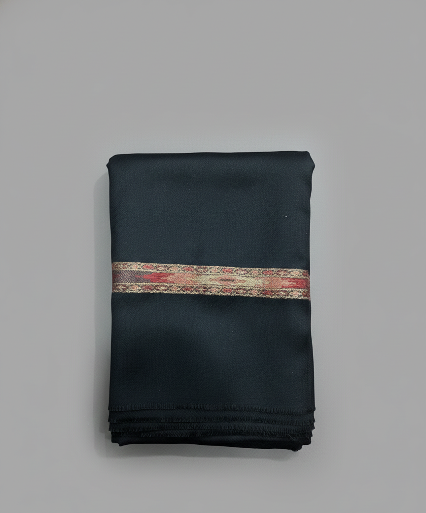 Himalayan Kullu Shawl, Four Side Border, Soft Wool Scarf, Large Wrap, Meditation Shawl, Over Sized Blanket, Light Weight & Warm Shawl. Unisex