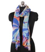 Multi color abstract digital print scarf for women by The Amritsar Store, soft lightweight fashion accessory for all seasons.