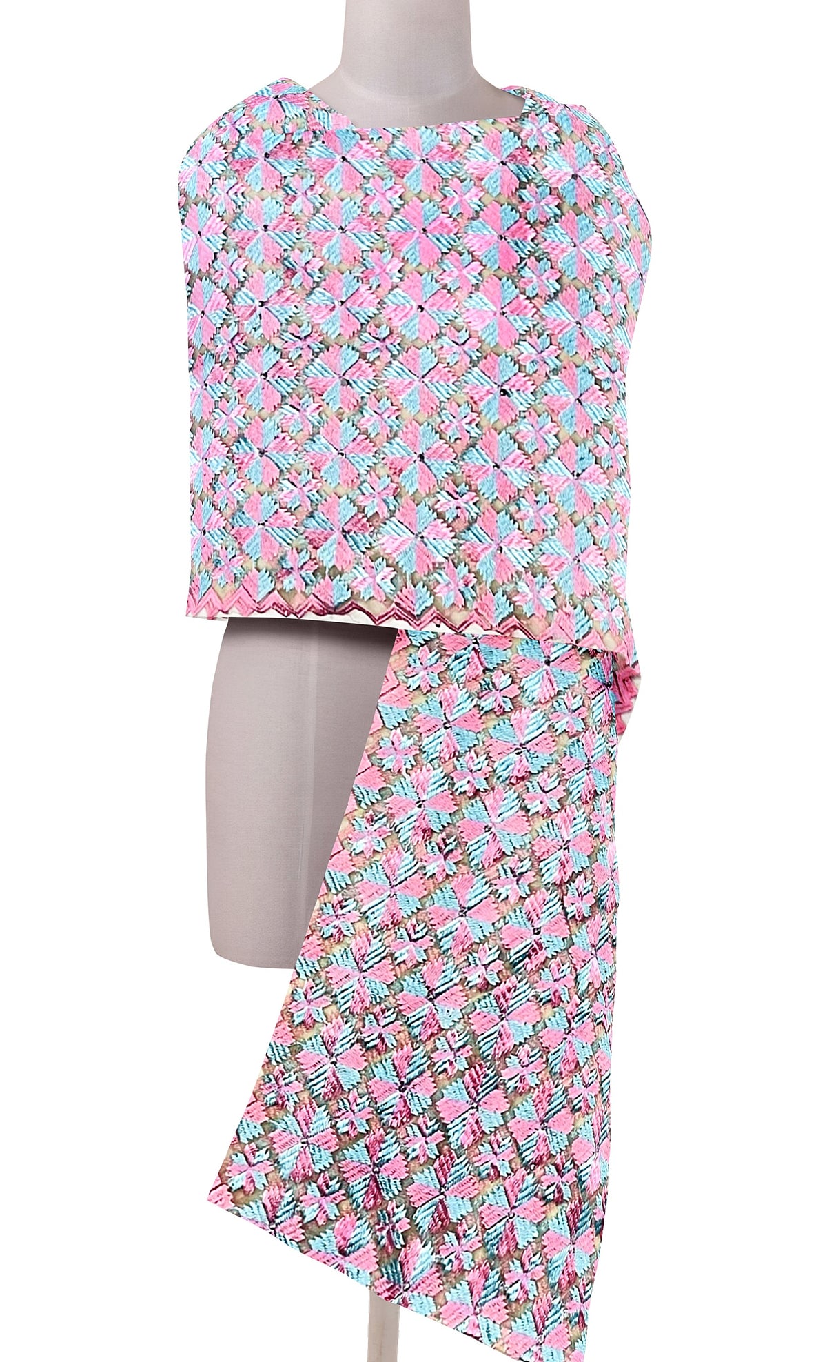 Pink and Grey Phulkari Dupatta - TraditionalDupatta | The Amritsar Store