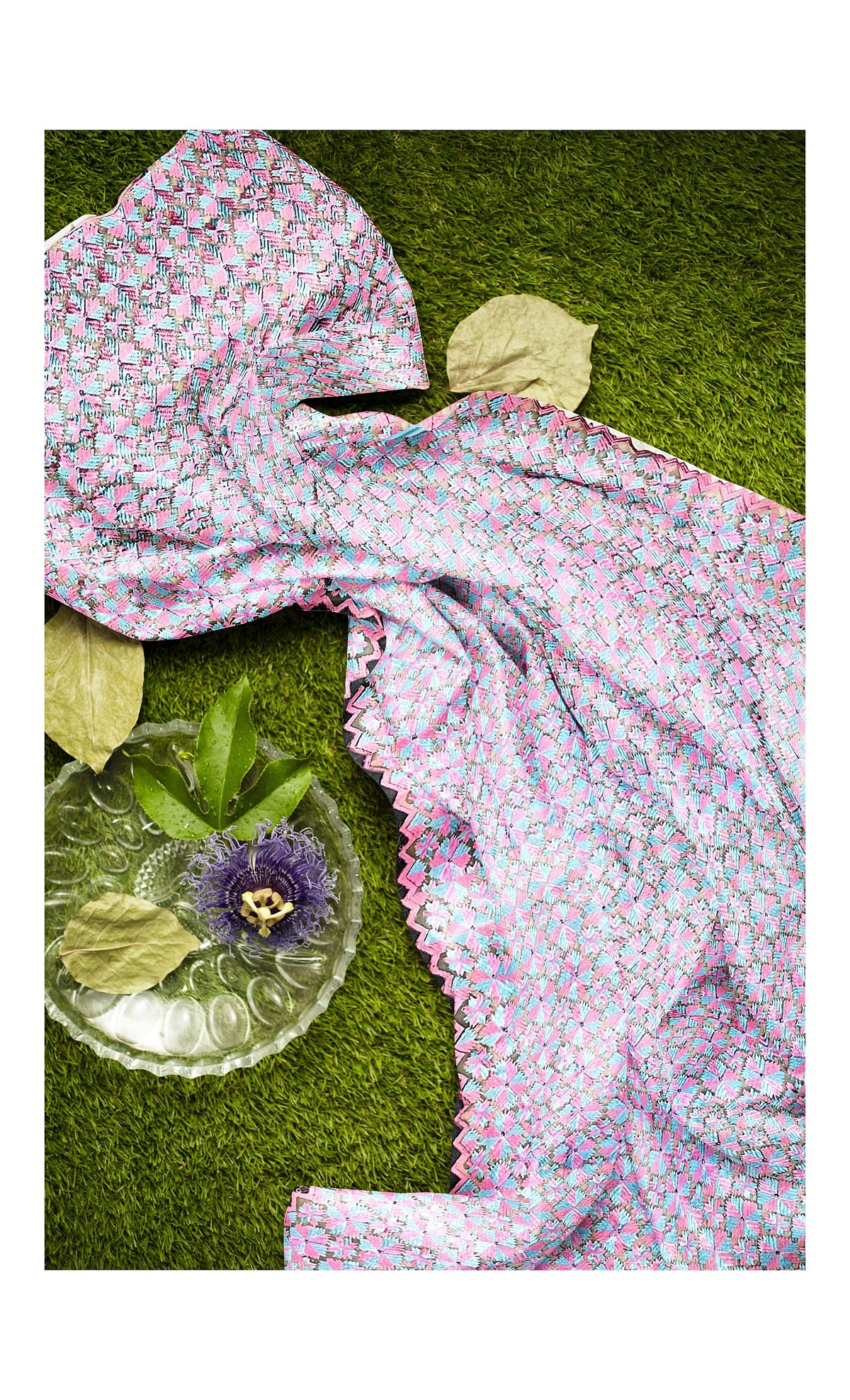 Pink and Grey Phulkari Dupatta - TraditionalDupatta | The Amritsar Store