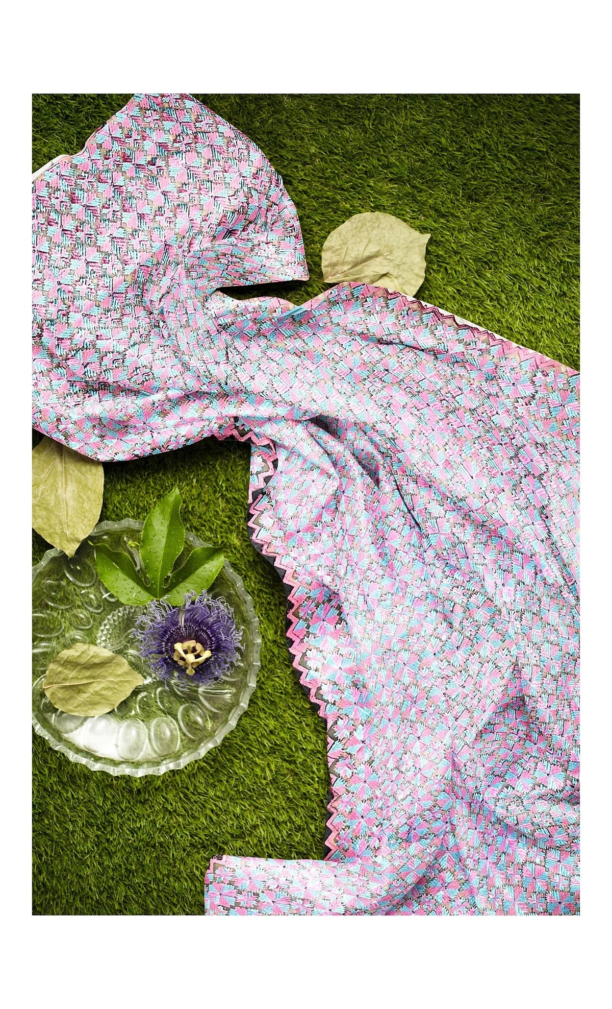 Pink and Grey Phulkari Dupatta - Traditional Dupatta | The Amritsar Store - The Amritsar Store