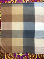 The Amritsar Store Brown, Beige & Grey Check Wool Scarf