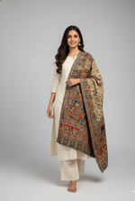 The Amritsar Store Kani Shawl with Zari Mughal Darbaar Reversible