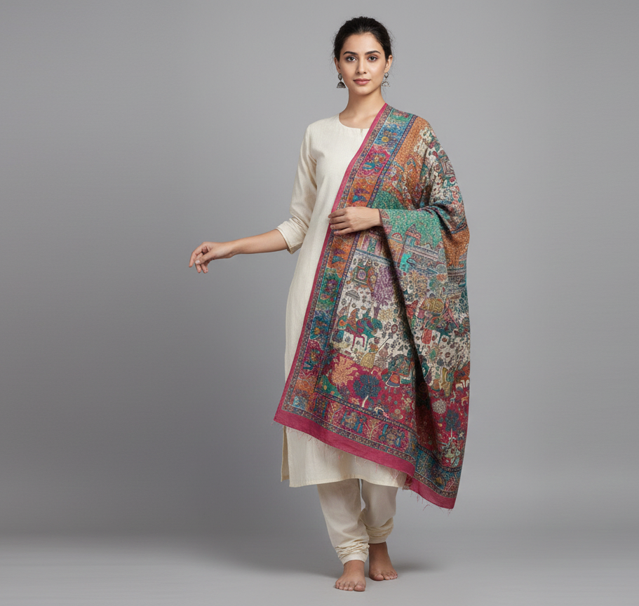 The Amritsar Store Kani Shawl Mughal Darbar– Palace, Procession & Garden Story Weave