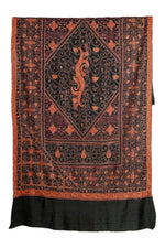 Women's Black Shawl, Sozni Hand Embroidered Pashmina Shawl For Women, Soft Women Wraps, Heritage Shawls, Large Wool Wrap, Authentic Kashmiri Shawls - The Amritsar Store