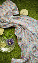 Peach dupatta with multicolor phulkari - The Amritsar Store