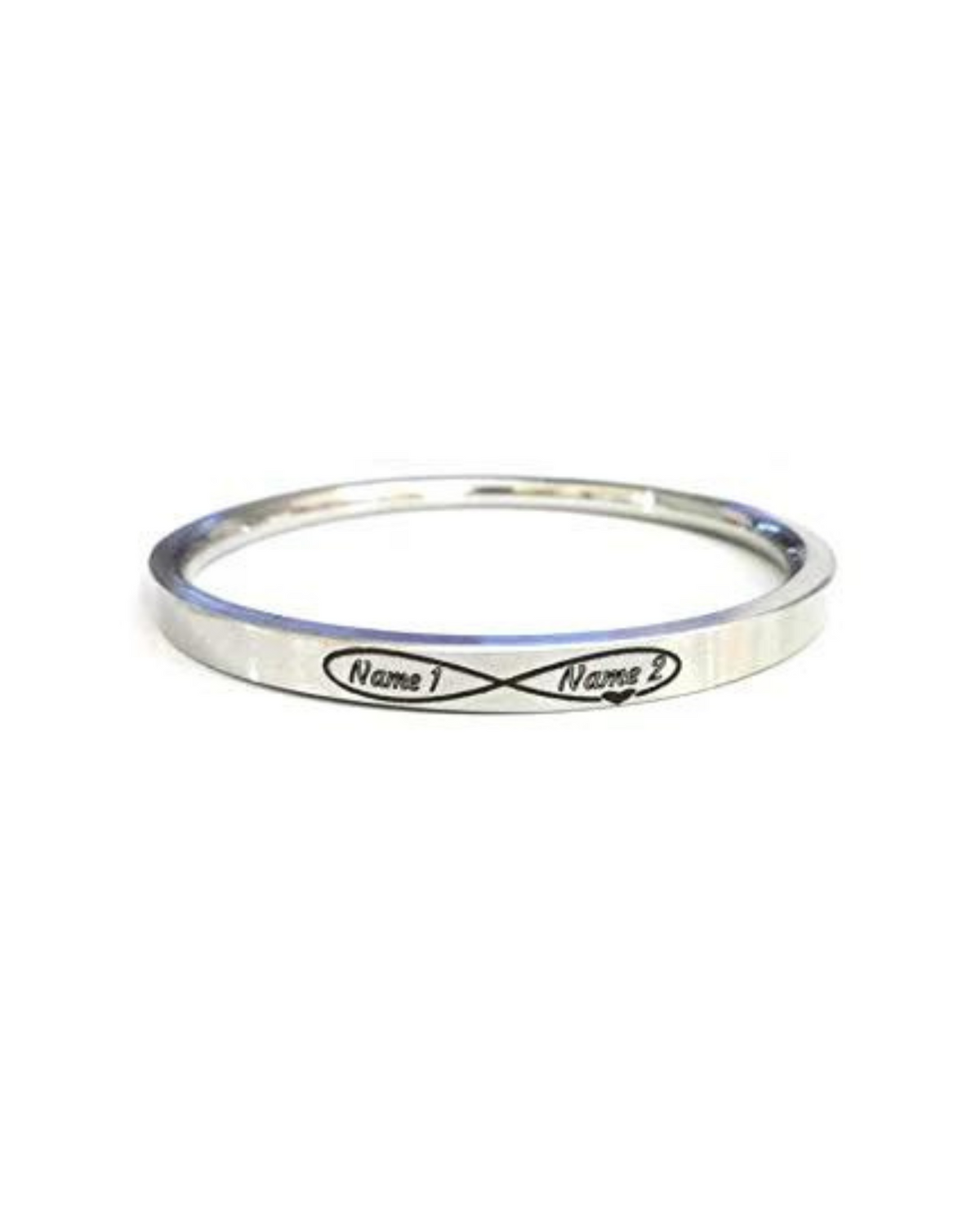 Unisex stainless steel infinity symbol customised kada by The Amritsar Store, sleek polished finish bracelet suitable for daily wear and gifting