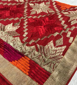 Phulkari Dupatta For Women Multicolor Traditional Embroidery Handmade Full Jaal Dupatta With Four side Gotta Size 2.25 Mtr x 0.95 Mtr - The Amritsar Store