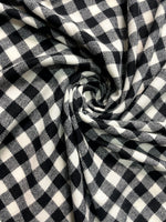 The Amritsar Store black and white check wool scarf with classic plaid pattern and soft winter weave