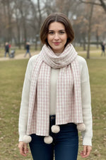 Neutral Check Wool Scarf – Soft Winter Scarf for Men & Women | The Amritsar Store - The Amritsar Store