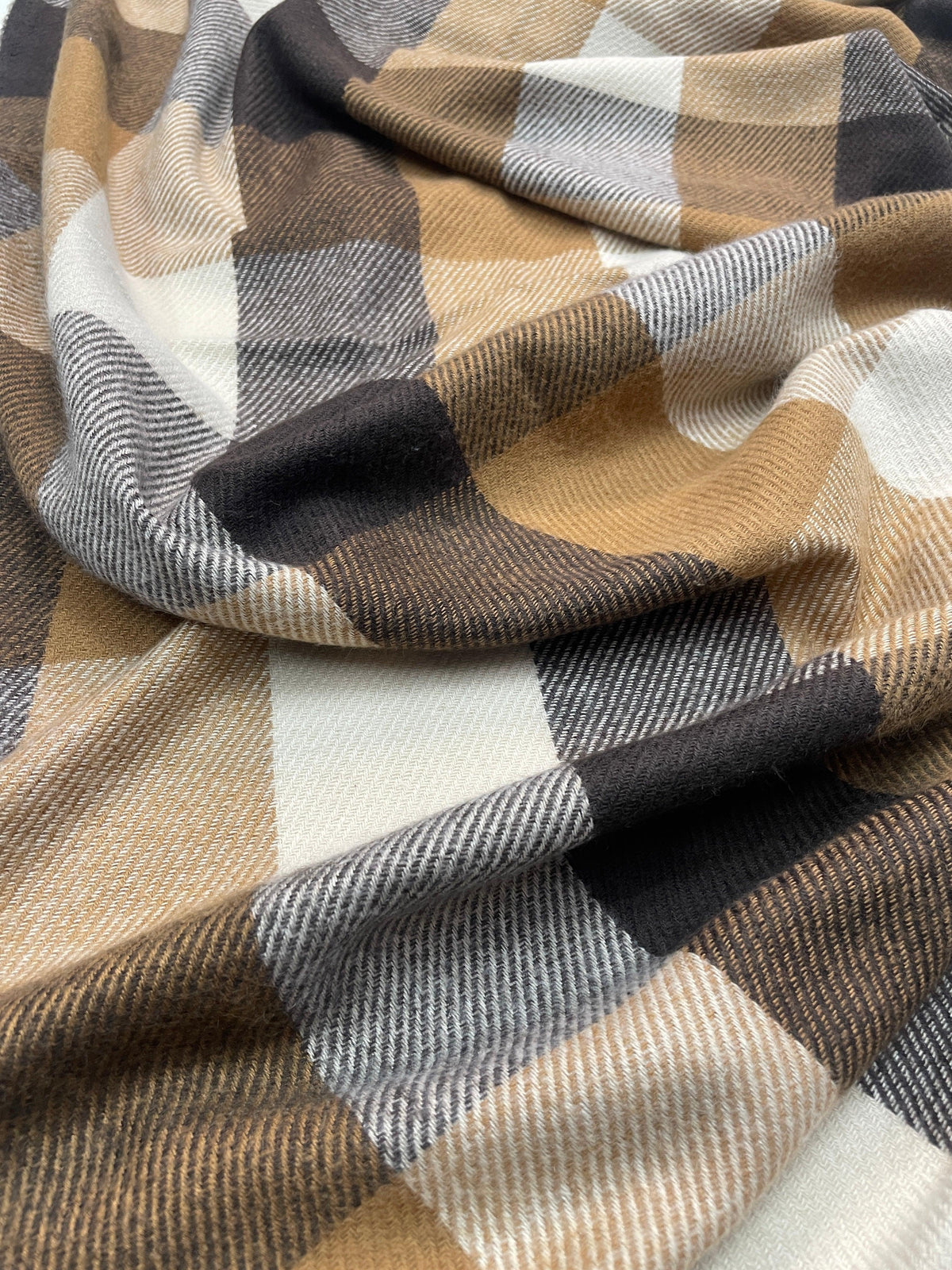 The Amritsar Store Classic Brown & Black Checkered Scarf - The Amritsar Store