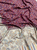 Women's Maroon Kashmiri Jaal Weave Shawl – Floral Designer Wrap | The Amritsar Store - The Amritsar Store