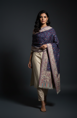 Kashmiri jaal weave shawl with intricate floral motifs in traditional pattern by The Amritsar Store