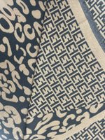 "Reversible Leopard Print and Fendi-Inspired Scarf, Stylish Unisex Fashion Wrap by The Amritsar Store"