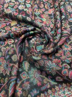 Majestic Peacock Garden Jaal shawl with intricate multicolor woven peacock and floral motifs, Kashmiri-inspired design