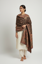 The Amritsar Store Kani Shawl with Zari work – Mughal Darbaar scene, reversible traditional Kashmiri weave