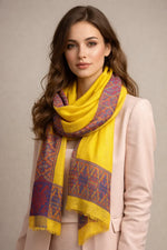 The Amritsar Store ,Multicolor Bamboo Silk Scarf, Soft & Fine Quality with Stripes Pattern - The Amritsar Store