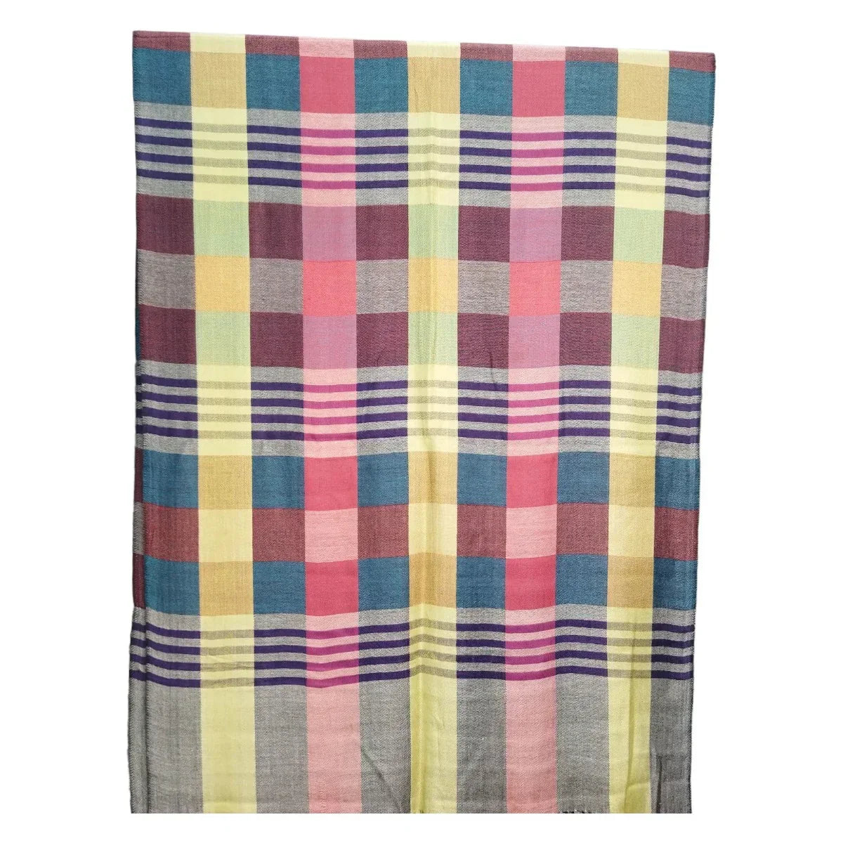 The Amritsar Store ,Multicolor Bamboo Silk Scarf, Soft & Fine Quality with Stripes Pattern - The Amritsar Store