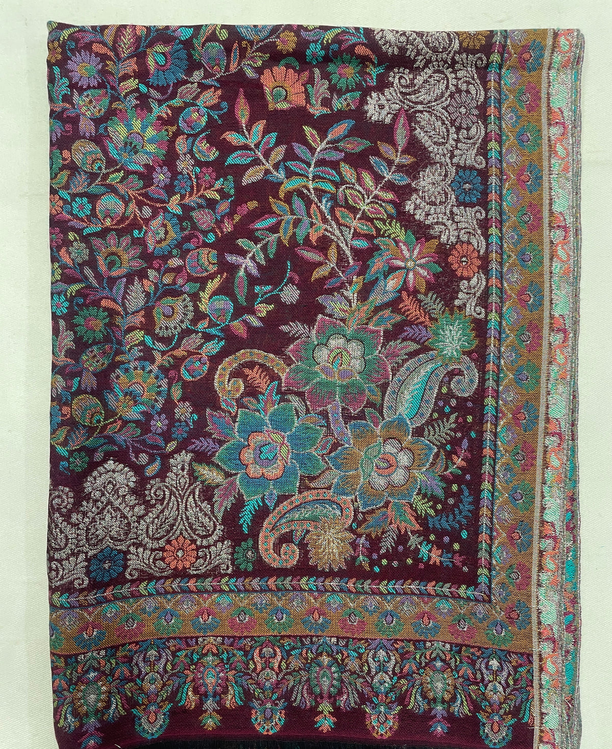 The Amritsar Store Timeless Woven Modal Stole with Luxe Zari Border