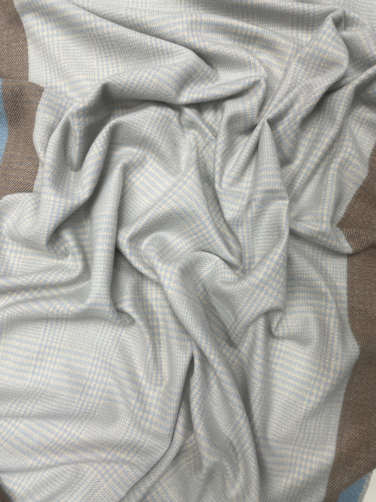 Grey Plaid Scarf with Dual-Tone Border for Men & Women – Soft Lightweight Muffler | The Amritsar Store - The Amritsar Store
