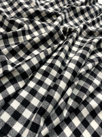 The Amritsar Store black and white check wool scarf with classic plaid pattern and soft winter weave