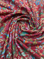 Handcrafted Kalamkari Stole with Traditional Kashmiri Floral Work – The Amritsar Store