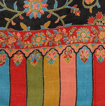 The Amritsar Store Womens Black Extra Fine Wool ,Kalamkari Handcrafted Shawl - The Amritsar Store