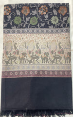 Women's Black Floral Jaal Shawl – Sozni Style Designer Wrap | The Amritsar Store - The Amritsar Store