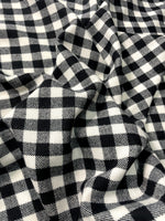 The Amritsar Store black and white check wool scarf with classic plaid pattern and soft winter weave