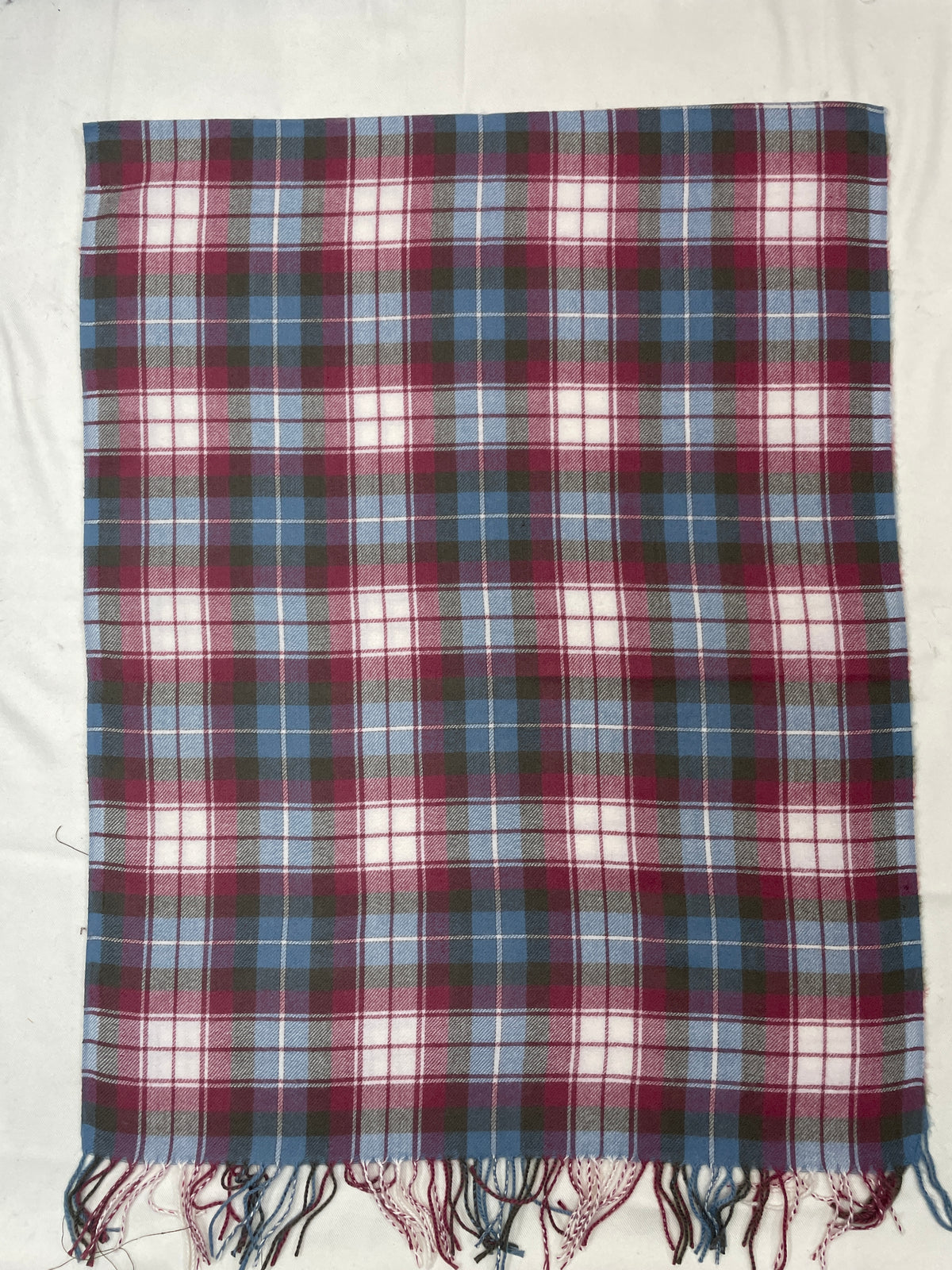 "Blue and Red Checkered Scarf, Soft Winter Wrap for Men and Women by The Amritsar Store